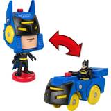 DC Comics Lekset DC Comics Imaginext Super Friends Head Shifters Batman-figur med Batmobile-omvandlingsfordon för fantasilekar för barn från 3 år, HGX91