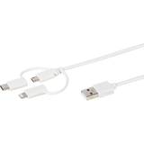 Vivanco USB-kabel Kablar Vivanco USB-A 3-in-1 Cable