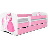 Prinsessor - Vita Barnsängar Kocot Kids Babydreams Pink Princess & Horse Cot 80x180cm