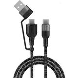4smarts Kablar 4smarts 2 USB-C Quick Charge Transfer Cable ComboCord Black