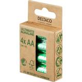 Deltaco Alkalisk - Engångsbatterier Batterier & Laddbart Deltaco Ultimate Alkaline AA-batteri, Svanenmärkt, 4-pack