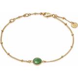 Daisy Armband Daisy London Aventurine Charm Chain Bracelet, Gold/Green