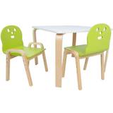 Gröna Möbelset Barnbord Happy 2 Stollla Vit/Grön