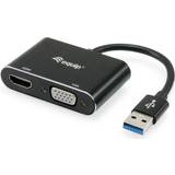 Equip Hane - Hona Kablar Equip USB A-HDMI/VGA 3.1 (Gen.1) 0.2m