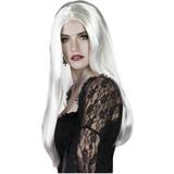 Häxor Långa peruker Boland Bewitched Witch Long Wig White