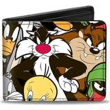 Tunes Wallet Bifold Looney Tunes Character Stacked Collage Vegan Leather