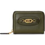 Lauren Ralph Lauren Small green leather wallet with zip, Green.
