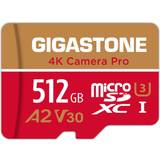 Gigastone 512 GB Minneskort Gigastone 4K Camera Pro MicroSDXC Class 10 UHS-I U3 4K V30 A2 100/60 MB/s 512GB