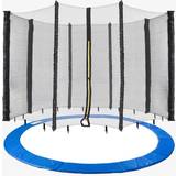 Arebos trampolin kantskydd och nät/244, 305, 366, 396, 430, 460 och 490 cm/för 6 och 8 nätstänger Blå, svart 366 cm Nät för 8 stolpar