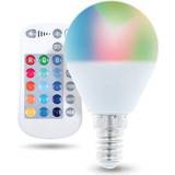 E14 LED-lampor Forever Light LED-lampa E14 G45 RGB med fjärr