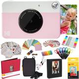 Kodak Polaroidkameror Kodak Printomatic Instant Camera (Pink) Zink Paper (20 Sheets) Case Photo Album 7 Sticker Sets Markers Scissors