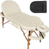 Tectake Massageprodukter tectake 3-zons massagebänk Sawsan oval med 5 cm stoppning och träram beige