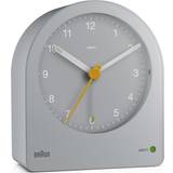 Braun alarm Braun Classic Analogue Alarm Clock with Snooze and Continuous Backlight, Quiet Quartz Movement, Crescendo Beep Alarm in Grey, model BC22G