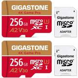 Gigastone 256 GB Minneskort Gigastone 4K Game Pro MicroSDXC Class 10 UHS-I U3 4K V30 A2 100/60 MB/s 256GB +SD Adapter 2-Pack