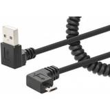 Manhattan USB-kabel Kablar Manhattan Spolad USB-A- Micro USB-laddningskabel 1m