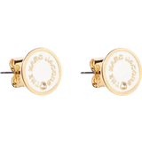 Marc Jacobs The Medallion Studs Earrings - Gold/Beige /Transparent