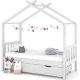 vidaXL Kids Bed Frame with a Drawer Solid Pine Wood 87x166cm