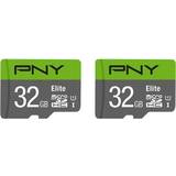 PNY microSDHC Minneskort PNY Elite microSDHC Class 10 UHS-I U1 100MB/s 32GB (2-Pack)