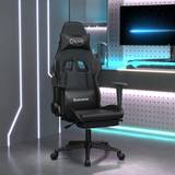 Justerbar sitthöjd - PVC-läder Gamingstolar vidaXL Gamingstol med massage och fotstöd svart konstläder