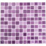 Lila Mosaik HUH Kristallmosaik Square Mix Violett 2,5X2,5 Cm Pris Per Ark