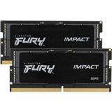 SO-DIMM DDR5 - Svarta RAM minnen Kingston Fury Impact SO-DIMM DDR5 4800MHz 2x32GB (KF548S38IBK2-64)