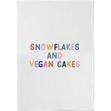 Handdukar Snowflakes And Vegan Cakes Cotton Tea Kökshandduk Vit