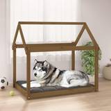 Hundbäddar & Hundsängar - Smådjur Husdjur vidaXL Dog Bed Honey Brown 111x80x100 Solid Wood Pine - Brown