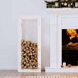 Vita Kaminer vidaXL Firewood Rack White 41x25x100 cm Solid Wood Pine