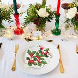 Julservetter Talking Tables Förpackning med 16 järnek löv julservetter pappersservetter för jul, boxningsdag, vintermiddagsbjudning, decoupage