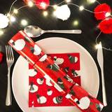 Julservetter Talking Tables Förpackning med 20 får julservetter röda pappersservetter för jul, boxningsdag, vintermiddag, decoupage