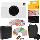 Kodak Printomatic Instant Camera (Grey) Gift Bundle Zink Paper (20 Sheets) Case 100 Sticker Border Frames Hanging Frames Album