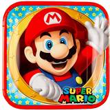 Amscan Engångstallrikar Amscan Papperstallrikar Super Mario 8-Pack