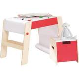 Röda Möbelset Barnrum Roba Måleribord & pall set, barnbord & stol kombination trä natur/röd, skrivbord