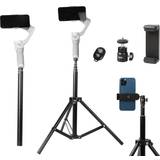 Gimbal stabilizer PellKing 2in1 Tripod Extension Rod 59in Adjustable Selfie Stick with Phone Clip for DJI OM4 5/Osmo Mobile 3 2/Feiyu Zhiyun and More Hand Held Gimbal Stabilizer Accessories
