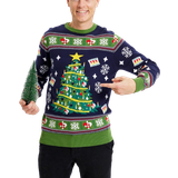 Jule Sweaters Christmas Tree Sweater Unisex - Navy