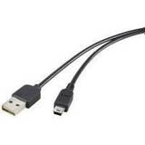 Renkforce USB-USB - USB-kabel Kablar Renkforce Reversible USB A - USB Mini-B 2.0 1.8m