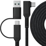 INF USB-kabel Kablar INF kabel 2-i-1 USB 3.1 Quest 2 Black
