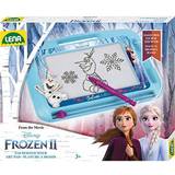Lena Mjukisdjur Lena 65692 Magisk tecknare Disney Frozen II, magnettavla ca 22 x 19 cm, tavla med handtag, reglage och fäst penna, målningstavla för barn från 3 år, trollstavla för att alltid måla igen, isblå