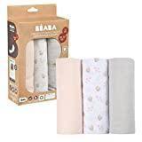 Beaba Babyfiltar Beaba Cotton Diaper Set Swans 3pcs