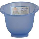 Popolini Sköta & Bada Popolini Doomoo Grunder – Shantala Blue babybadkar för nyfödda – ergonomiskt babybad för att sitta från 0 till 6 månader – badhink med höga väggar för en allsidig skyddad känsla – lagrar värme