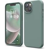 Elago Silikoner Mobilskal Elago Fodral med flytande silikon kompatibelt med iPhone 14-fodral (6,1 tum) premiumsilikon, helkroppsskydd – 4 lager stöttåligt telefonfodral, reptåligt mjukt mikrofiberfoder (midnattsgrön)