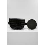 Skinn Midjeväskor Urban Classics Unisex Croco syntetiskt läder dubbel bältväska handväska arrangör, svart, en storlek