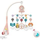 Röda Mobiler Eners Baby Musical Crib Mobile with Night Lights and Rotation, Rattles, Remote Control,Comfort Toys for Newborn Infant Boys Girls Toddles (Red)