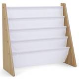 Humble Crew Journey Collection Natural White 4-Pocket Storage Book Rack