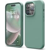Elago Silikoner Mobilskal Elago Fodral med flytande silikon kompatibelt med iPhone 14 Pro-fodral (6,1 tum) premiumsilikon, helkroppsskydd – 4 lager stöttåligt telefonfodral, reptåligt mjukt mikrofiberfoder (midnattsgrön)