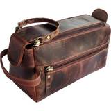 Leather Toiletry Bag for Men Hygiene Organizer Travel Dopp Kit By Rustic Town (Walnut Brown)