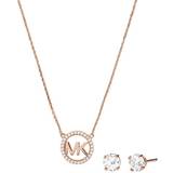 Cubic Zircon Smyckesset Michael Kors Boxed Gifting Jewellery Set - Rose Gold/Transparent