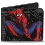 mens Buckle-down Pu Bifold - Spider-man Jumping Pose Fold