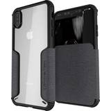 Iphone xs leather case Ghostek Exec 3 Leather Flip Wallet Case for iPhone XS Max, Gray