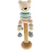 Hess Holzspielzeug 14669 – trä och natur-seriens björn, för spädbarn från 6 månader, handgjord, för greppövningar och glad skallra kul